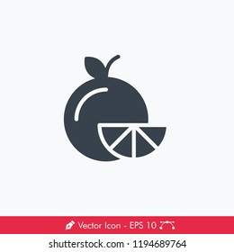 Orange, Citrus, Tangerine Icon / Vector