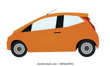 Orange city car. vector illustration