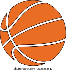 Orange Classic Basketball Vector Illustration