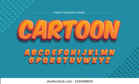 Orange Classic Cartoon 3d Artistic Font Typography Design