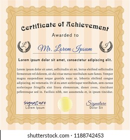 Orange Classic Certificate template. With quality background. Money design. Customizable, Easy to edit and change colors. 