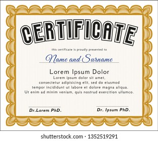 Orange Classic Certificate template. Retro design. Printer friendly. Customizable, Easy to edit and change colors. 