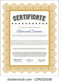 Orange Classic Certificate template. Superior design. With linear background. Customizable, Easy to edit and change colors. 