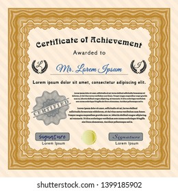 Orange Classic Certificate template. Superior design. Customizable, Easy to edit and change colors. Easy to print. 