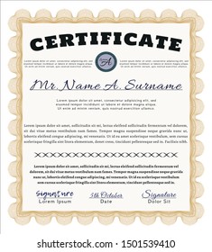 Orange Classic Certificate template. Superior design. Easy to print. Customizable, Easy to edit and change colors. 