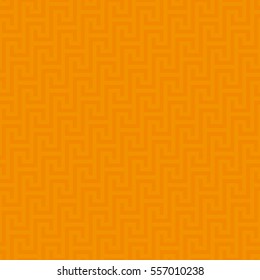 Orange Classic meander seamless pattern. Greek key neutral tileable linear vector background.