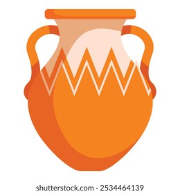 Orange clay amphora with handles and a geometric pattern, evoking ancient greek pottery