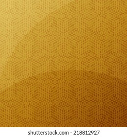 Orange clean modern isometric background pattern with reflection