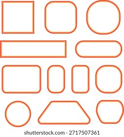 Conjunto de Formas de contorno limpio naranja y marcos redondeados. Bordes geométricos simples con líneas suaves y estilo mínimo. Elementos de interfaz de usuario versátiles para diseños de Web, App y Diseños gráficos modernos.