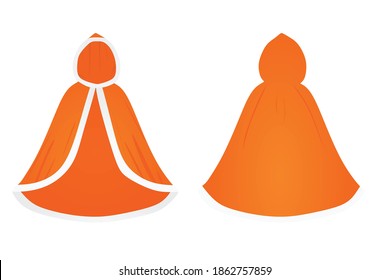 Orange cloak mantle. vector illustration