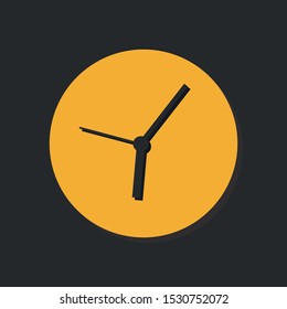 Orange clock icon Vector illustration on black background , EPS 10.