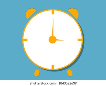 Reloj naranja sobre fondo azul
