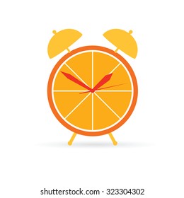orange clock vector in colorful