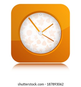 Orange clock. Watch symbol