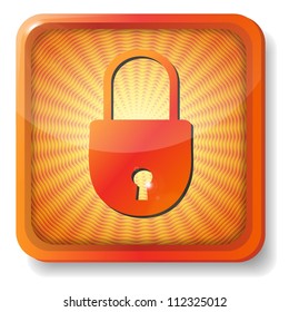 orange closed lock icon