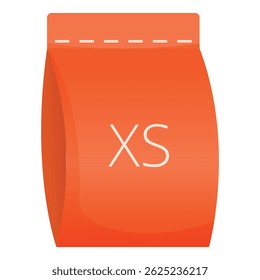 Orange clothing tag with size indication for retail industry