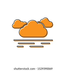 Orange Cloud icon isolated on white background.  Vector Illustration
