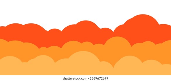 Orange Clouds On White Background. Vector illustration. Wallpaper