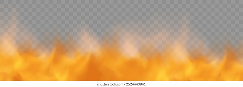 Orange clouds, sand fog, fire or smoke.On a transparent background.