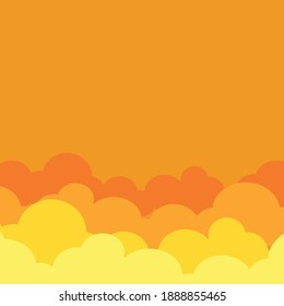 Orange clouds and sky, vector illustration, for an evening setting
