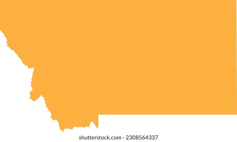 ORANGE CMYK color detailed flat map of the federal state of MONTANA, UNITED STATES OF AMERICA on transparent background