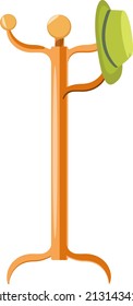 Orange coat stand, illustration, vector on a white background.