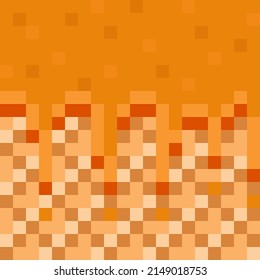 Oleadas recubiertas de color naranja, sin fisuras, de píxeles de patrón. Fondo vectorial.