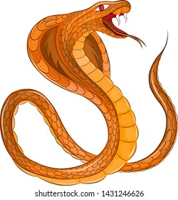 orange Cobra evil poisonous vector