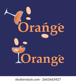 Logotipo com bebida de festa para restaurante, café ou bar. Decoração de casa, design moderno e elegante. Modelo do logotipo. Banner, brochura, cartão, cartaz. Ilustração vetorial.