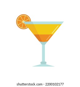 Orange cocktail icon. Flat illustration of orange cocktail vector icon isolated on white background