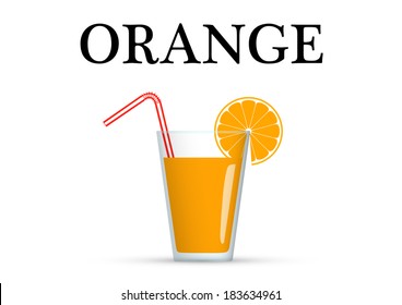 orange cocktail  on a white background