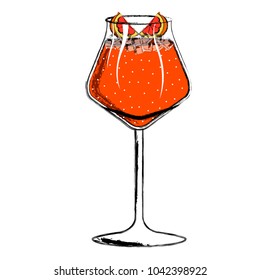 Orange cocktail with orange slices