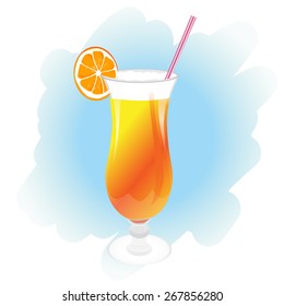 
Orange cocktail with straw