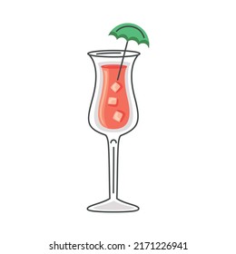 orange cocktail with umbrella icon