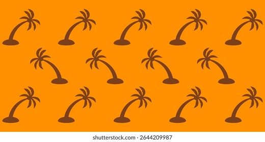 Padrão Laranja Coqueiro Grove - Estilo Verão Retrô