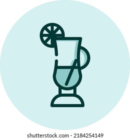 Orange coctail, illustration, vector on a white background.