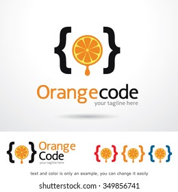 Orange Code Logo Template Design Vector