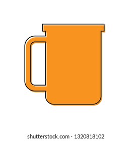Orange Coffee cup flat icon isolated on white background. Tea cup. Hot drink coffee. Vector Illustration