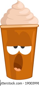 Orange coffee cup, illustration, vector on a white background.