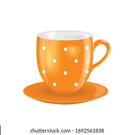 Orange coffee cup. vector illustration