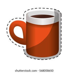 Orange coffee cuppa design image, vector illustration