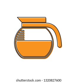 Orange Coffee pot icon isolated on white background. Vector Illustration