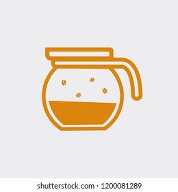 Orange coffee pot logo vector
