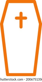Orange coffin, illustration, vector on a white background.