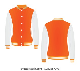 Orange college jacket. vector illustration