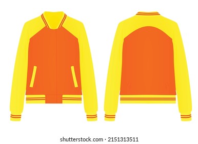 Orange college jacket. vector illustration