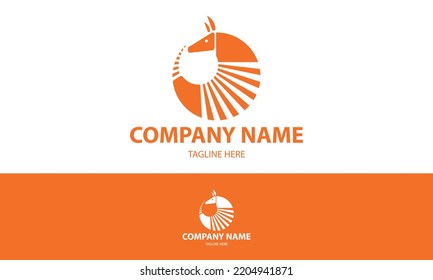 Orange Color Abstract Armadillo Circle Logo Design	