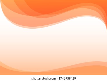Orangefarbener abstrakter Kurvenverlaufshintergrund mit Kopierraum, Wave Abstract Background. Für Design Flyer, Banner, Landing Page. Vector-Illustration mit Farbverlauf