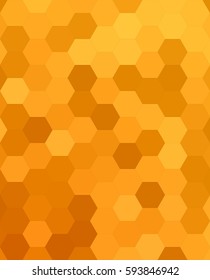 Orange color abstract hexagonal honey comb background