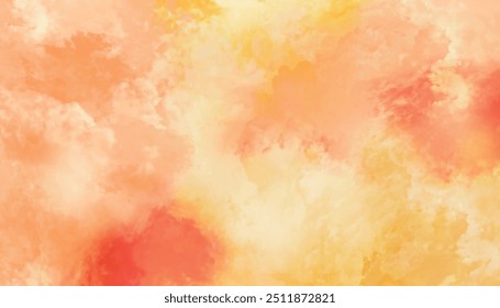 Orange color abstract watercolor background. Colorful hot sunrise or burning fire colors background.	